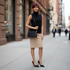 Elegant Black and Tan Women's Skirt and Top set☑️VEN17
